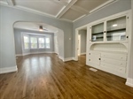 Dining room features original built-in
