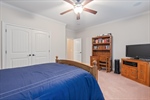 Double closet and refreshing lighted fan.