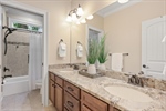 Expansive double vanity.