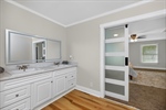 New cabinetry and toilet. Double vanity.