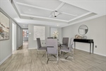 Architectural coffered ceiling in dining room 