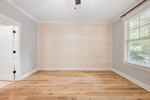 Exquisite shiplap accent wall.