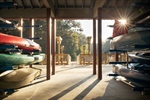 Kayak storage at Hawk Island.