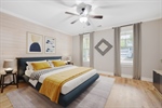 Primary suite. Exquisite shiplap accent wall.