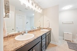 Expansive double vanity.