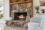Stone gas fireplace