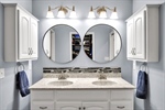Vanity:2 sinks-2 wall mirrors-2 wall cabinets