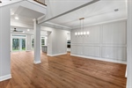 The dining room opens to the great room.