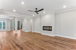 The great room flows seamlessly into the kitchen.