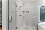 Walk in shower.