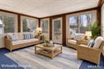 Coastal sunroom with backyard views