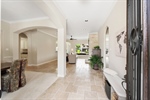 Travertine flooring in open concept first floor