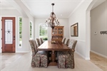 Recessed lighting and striking chandelier