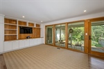 Overlooking garden and covered walkway