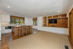Family room with built-ins