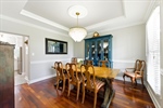Tray ceiling and front yard views.