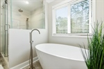 Standalone soaking tub.