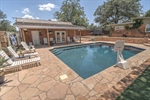 Pool View Seating area and Pool House View 