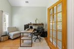 French doors and tall ceilings.