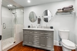 Full ensuite bath. Expansive double vanity.
