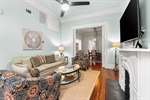Parlor level apartment with tall ceilings.