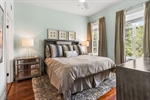 There are two bedrooms on the upper level.