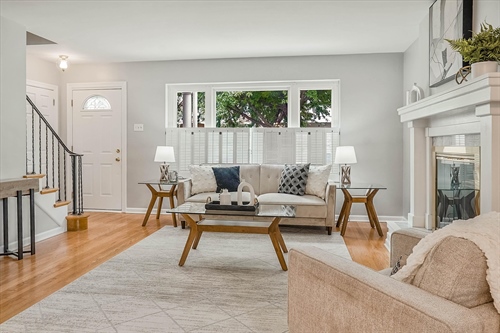 Living room with hardwood floors