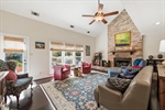 Spacious vaulted living room.