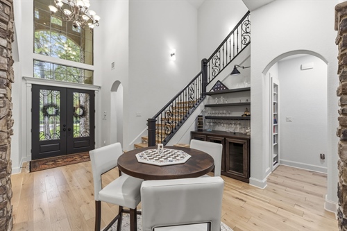 Newer engineered hardwood floors on first level