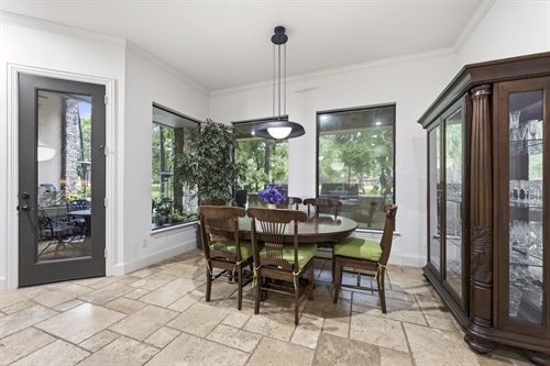 Casual dining in bright breakfast space