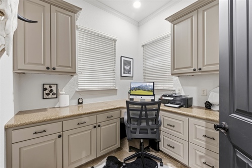 Second study with custom cabinetry