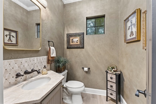 Guest powder room granite undermount sink