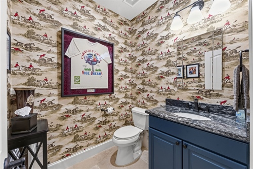 Half bath for game room guests
