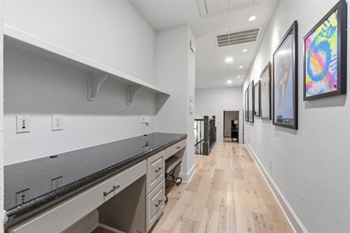 Dual workstations with granite tops