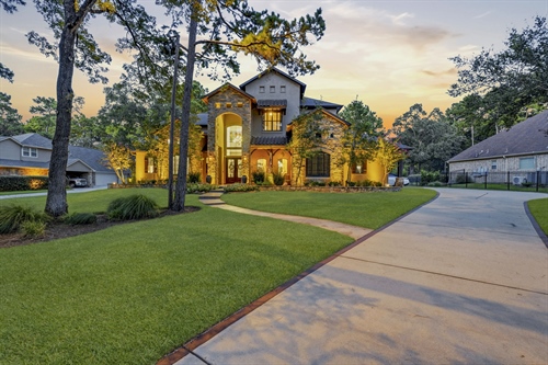 Stunning landscaping with resort-style lighting