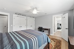 Double closets and lighted fan.