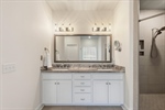 The vanity offers wonderful storage.