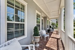 Herringbone pattern brick on covered porch
