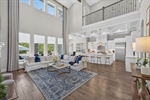 Family room flows seamlessly into the kitchen