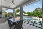Dine while looking over stunning poolspa