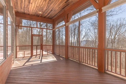 Screened porch with southern views