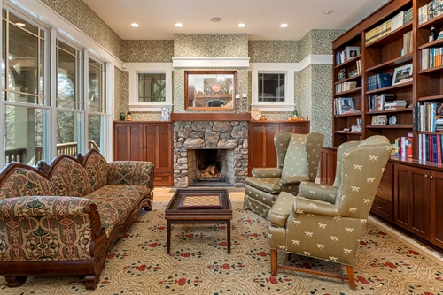 Lovely Library - Den with Fireplace