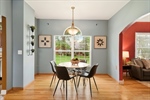 Dining room with another large window.