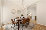 Chandelier lighting creates a lovely ambiance.