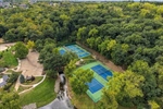 Basketball and volleyball courts.