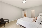The third bedroom has bath access.