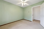 Lighted ceiling fan.