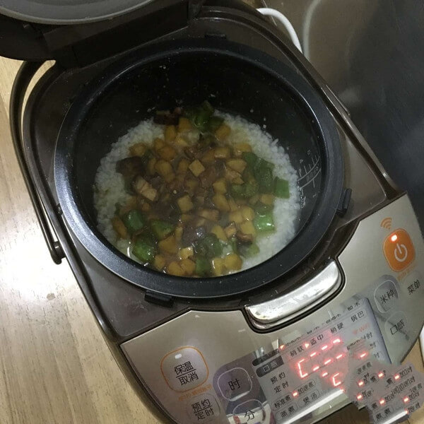 When the rice is half cooked