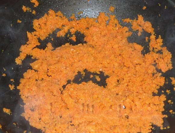 Fry the carrots in oil