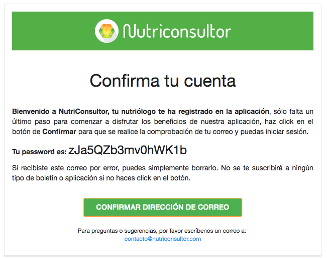 confirmation email